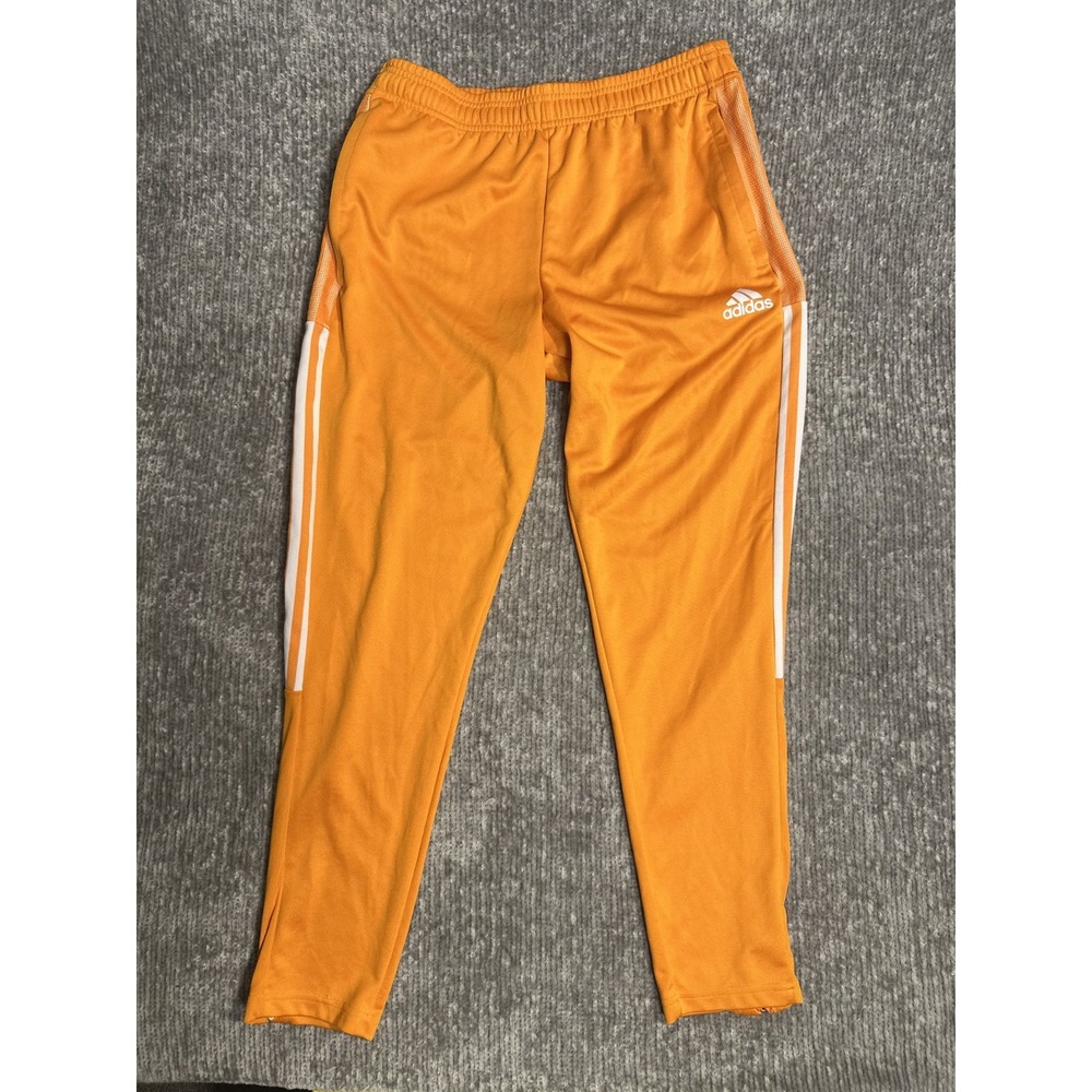 Adidas Tiro Training Jogger Pants Mens Size L Orange Ankle Zip Stretch 2HQ001